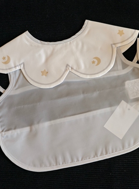 日单纯原生日城Cottoli小木马宝宝罩衣儿童饭兜反穿衣防水速干软