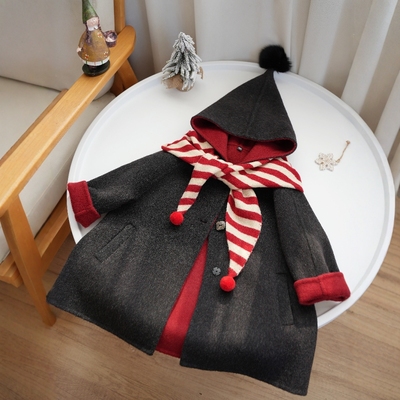 小喜自制亲子复古100%羊毛双面羊绒手工女童儿童宝宝毛呢大衣外套