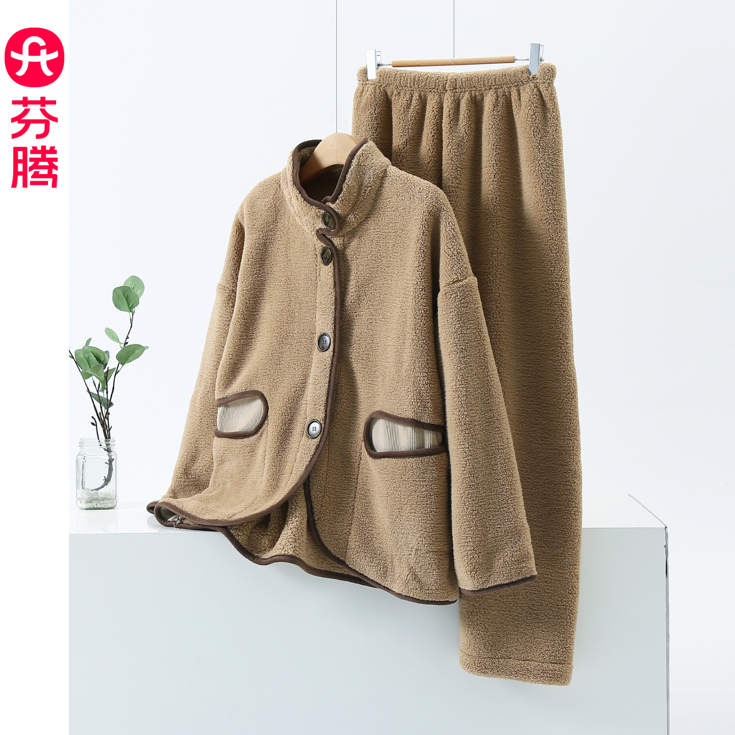 芬腾珊瑚绒女睡衣加绒加厚秋冬季