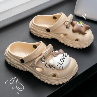 正货无声情侣凉鞋女神器几何干活旅行鞋不臭脚可爱女款厚居家居儿