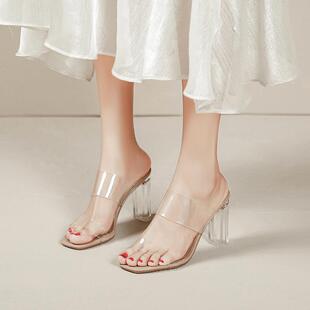 正货鞋子女款羊皮皮鞋休闲果冻旅游鞋男交叉带凉鞋女一字拖宴会林