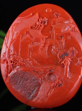 天然南红玛瑙吊坠雕刻挂坠放漏捡漏男女款挂件饰品生日礼物送证书