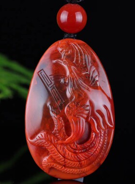 南红玛瑙四川凉山九口瓦西料柿子锦红色苏工精品雕件吊坠手串直播