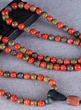 南红玛瑙【黄皮包浆·弥勒佛头珠链】 满肉满色佛珠毛衣链女款