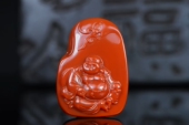 天然南红玛瑙吊坠挂件雕件原石柿子红观音菩萨送礼品