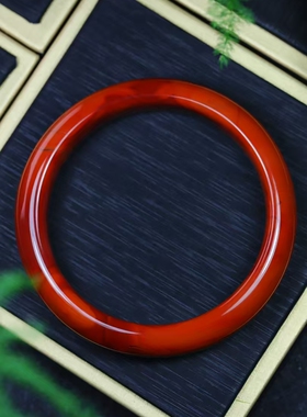 天然南红玛瑙手镯满色九口料柿子红冰飘荔枝冻爆款包邮