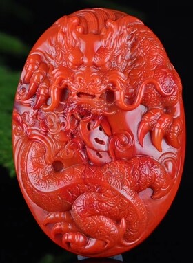天然凉山南红玛瑙生肖龙年守护神吊坠龙行龘龘神龙护主苍龙手把件
