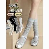 显瘦长筒堆堆袜长网纱灰色袜子可爱 春秋款 芭蕾镂空小腿袜夏季 薄款