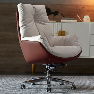 2025头等舱高档电脑椅真皮老板椅牛皮舒适久坐躺办公室椅子包裹感家用