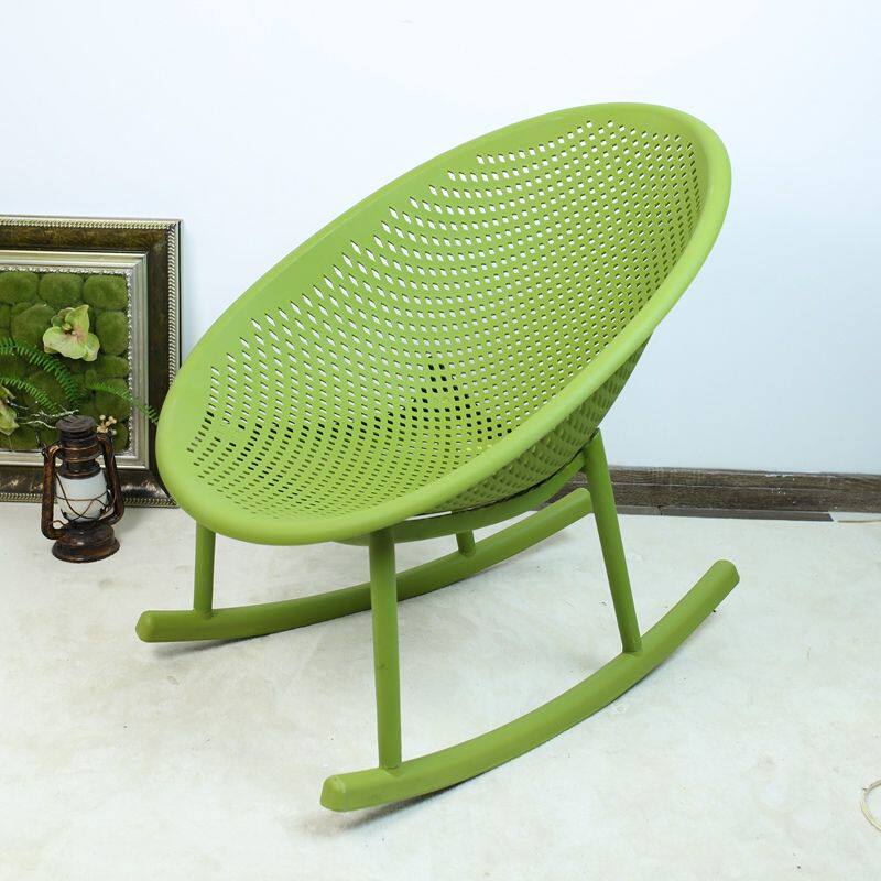 2025北欧塑料摇椅躺椅家用成人简约阳台懒人网红休闲客厅镂空摇摇