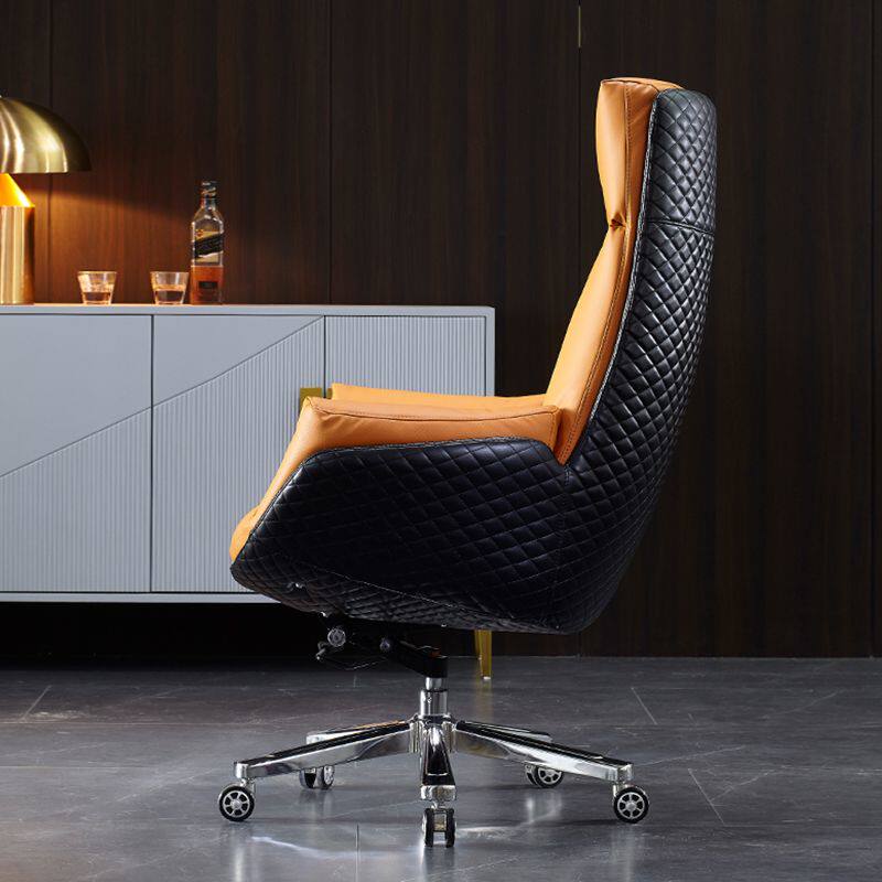 2025舒适牛皮电脑椅真皮老板椅家用客厅书房办公椅商务座椅透气皮