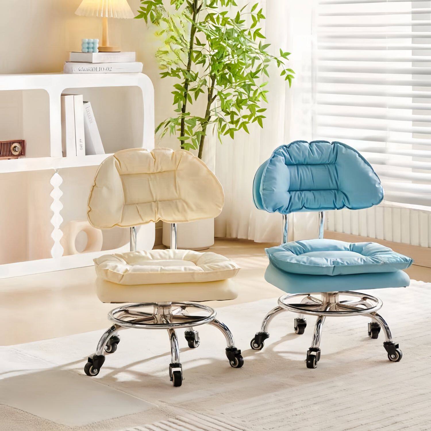 2024金属支架理发店转椅万向轮人体工程学商业办公发廊美容椅美发