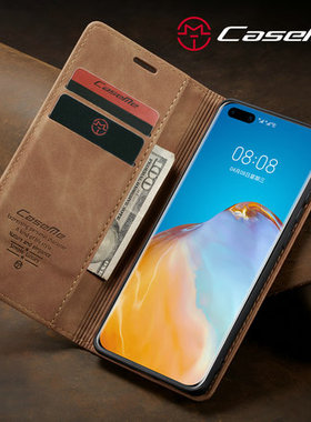 适用华为P40Pro手机壳翻盖式潮牌P50手机皮套防摔商务全包边可插卡p30pro外壳4G个性创意男女款保护套