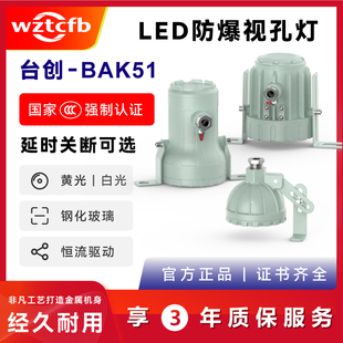 台创BAK51防爆视镜灯led视孔灯反应釜内视容器罐观察窗聚光射灯
