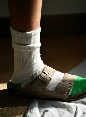 COSMOS 堆叠感“popeye”日系日杂风春夏白色基础款简约中长袜