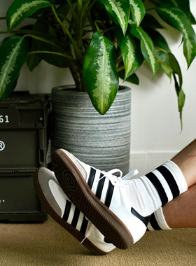 COSMOS 春夏薄款 无骨缝头军事风简约舒适 纯棉中筒高筒条纹袜