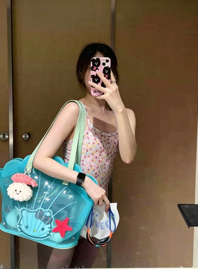 游泳包防水贝壳游泳包透明运动健身大容量单肩旅游度假沙滩包女夏