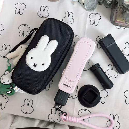 粉色大疆pocket3收纳盒保护壳套可爱小狗云台相机包配件挂绳便携