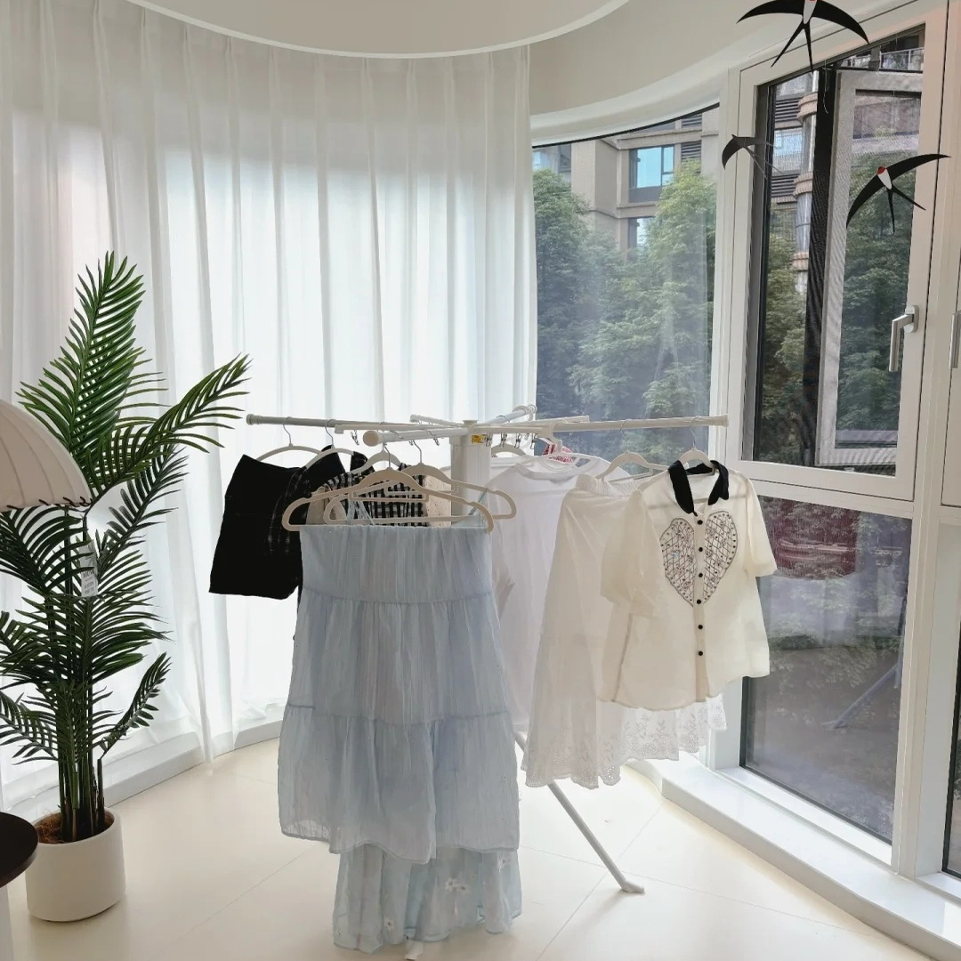 折叠晾衣架落地阳台家用小型多功能晾衣杆室内不占地章鱼晒被子架