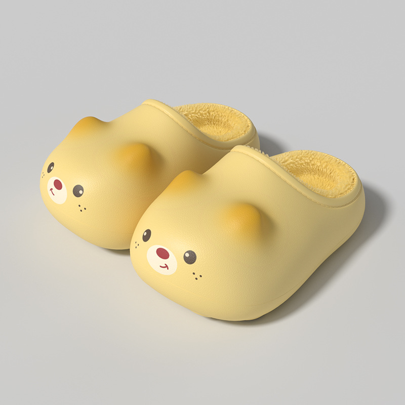 墩墩熊勃肯包头棉拖鞋儿童男亲子居家防水防滑棉鞋冬季毛绒女