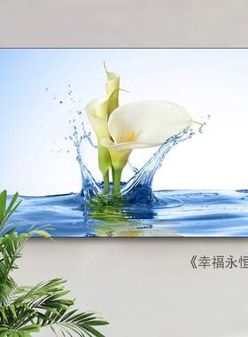 现代简约免打孔推拉电表箱装饰画配电箱山水画遮挡总开关电源闸i.