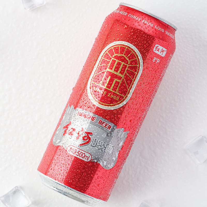 云南红河啤酒传统发酵原麦汁浓度8°p工艺麦芽浓香500ml*12罐整箱