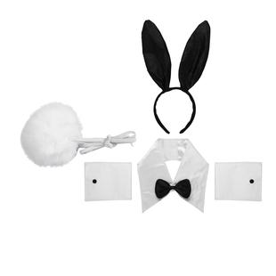 Sexy Bunny Ears Headband Rabbit Collar Bow Ties Cuffs Bunny
