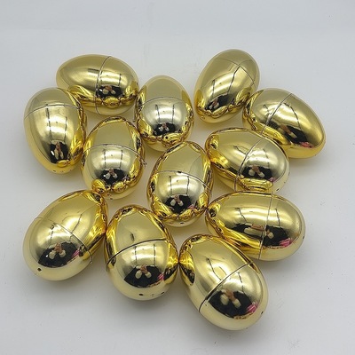 Easter Eggs 6/8cm Open Plating Plastic Gold Eggshell Kinderg