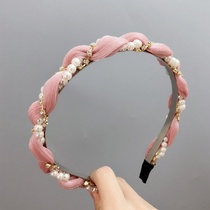 Hair band female pearl head band headdress press hair band South Korea sweet hairpin anti slip diamond simple hair band net red