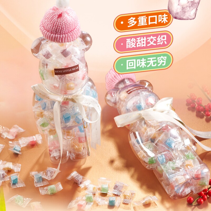 香港小熊水果味熊罐酸软糖多口味儿童新年糖果年货礼物解馋小零食