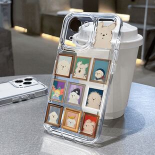 焱焱适用于苹果16pro max/15/14/13/12/欧克里里潦草小狗画像适用苹果16/15/13手机壳华为vivo小米14oppo