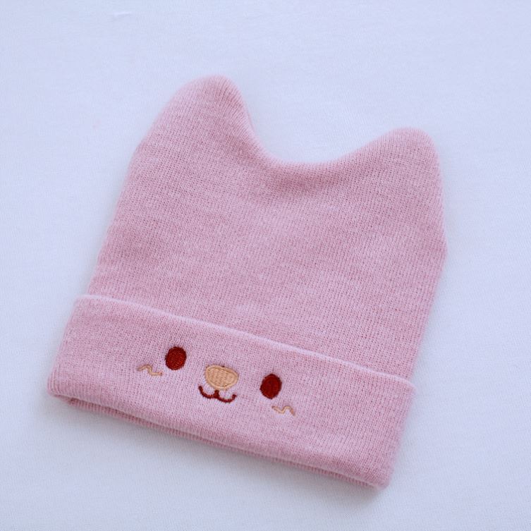 男童帽子秋季韩版新生婴幼儿冬季婴儿女宝宝针织毛线套头帽胎帽小