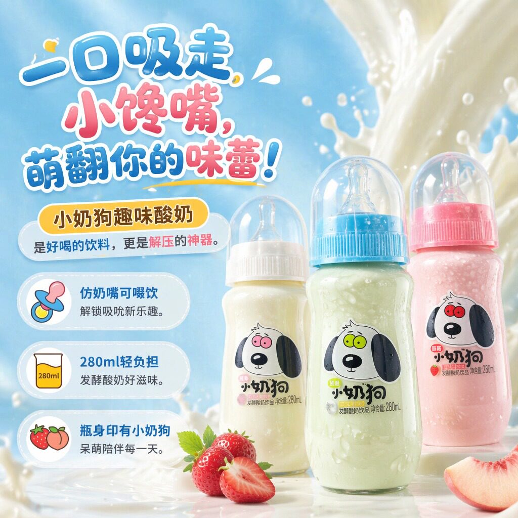 小奶狗趣味酸奶280ml宝宝辅食