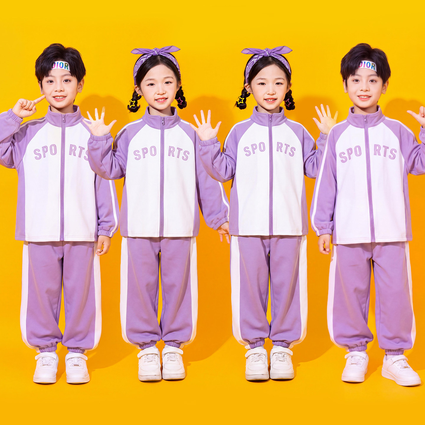 新款小学生运动会开幕式服装儿童糖果色套装幼儿园合唱班服表演服