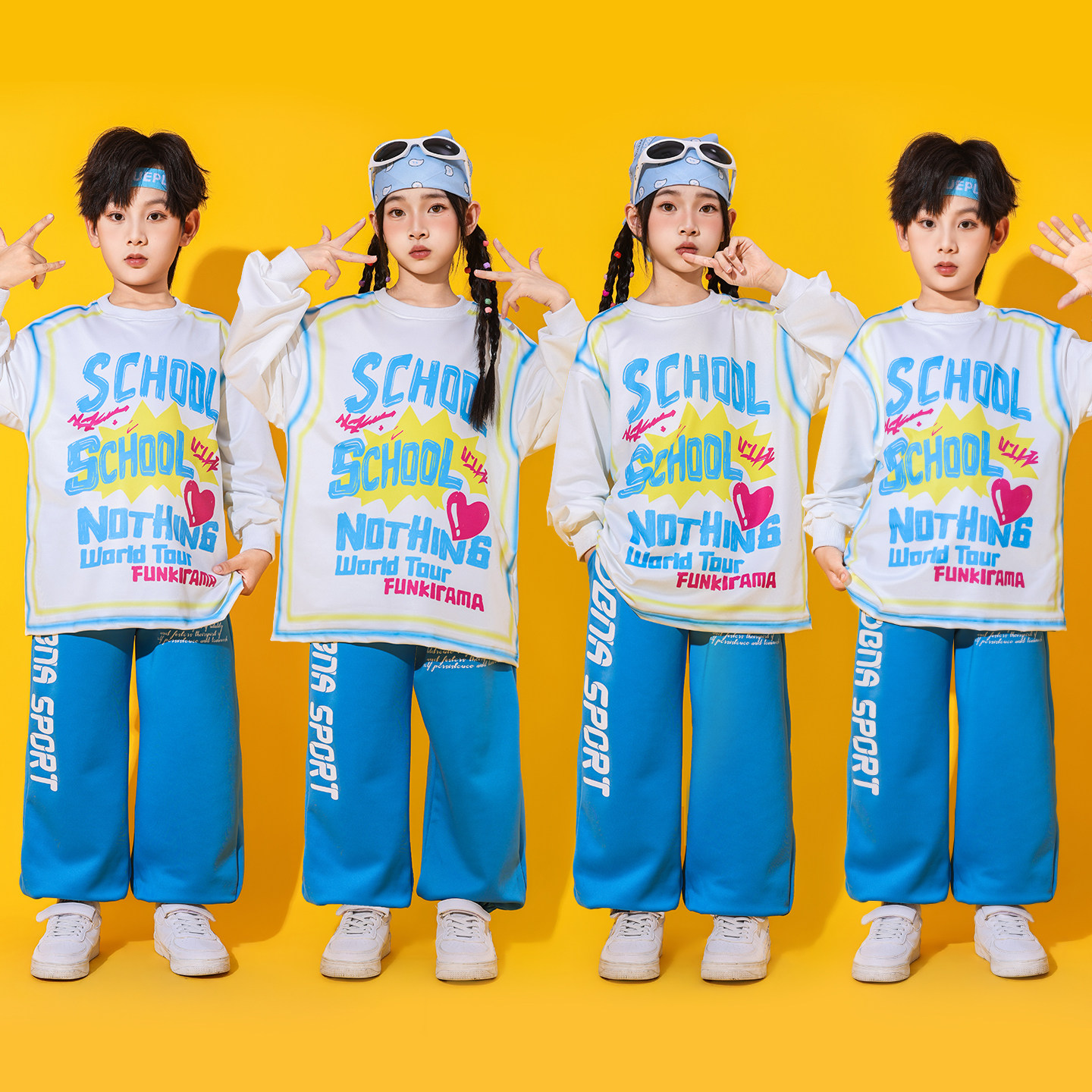秋季儿童啦啦队演出服小学生运动会开幕式服装班服男女童表演套装