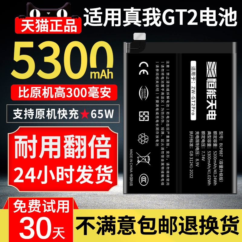 【旗舰升级款】适用真我GT2电池