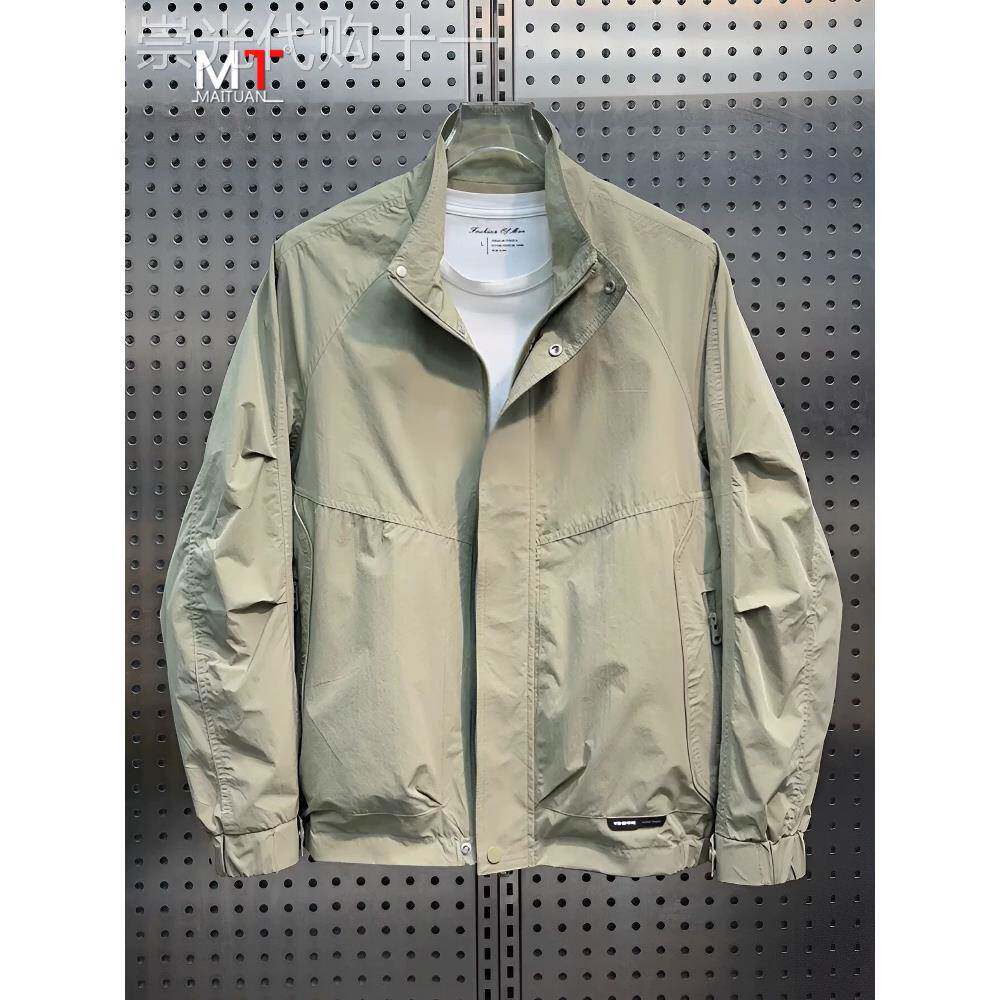 高端男士外套2025新款春秋季潮宽松立领防风工装休闲夹克男款上衣
