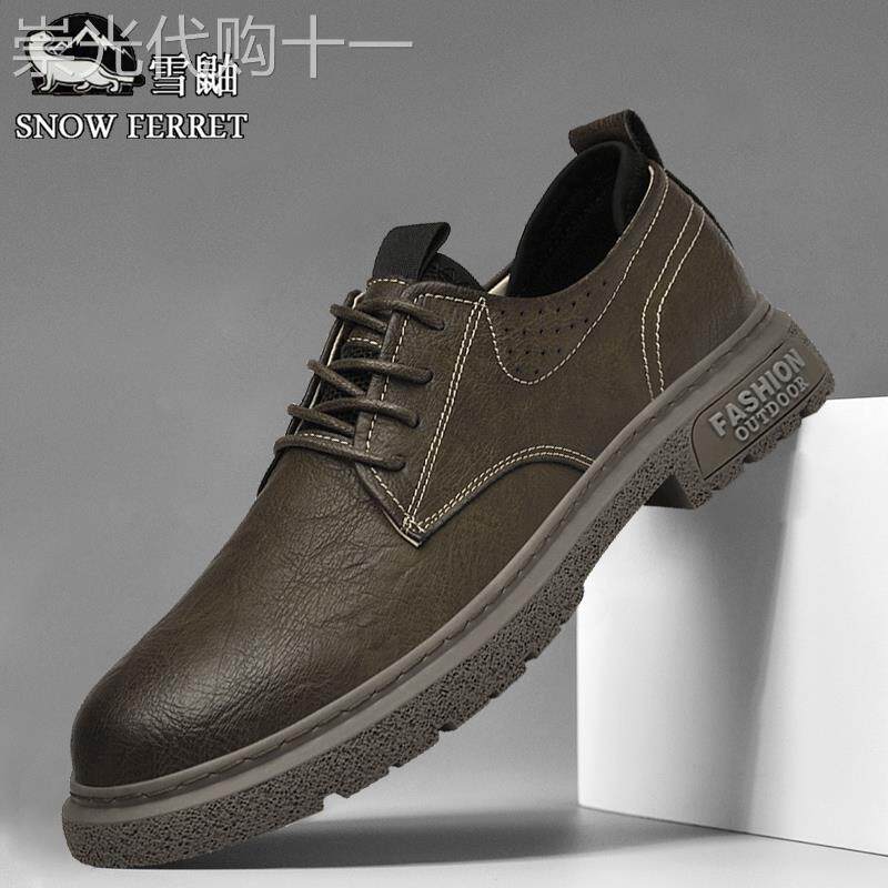 高级感工装鞋男款2025年新款美式复古低帮潮鞋真皮软底透气鞋子男