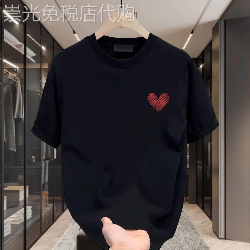 MAROLIO彰显潮男范~休闲宽松纯棉短袖男士夏季薄款透气打底半截袖