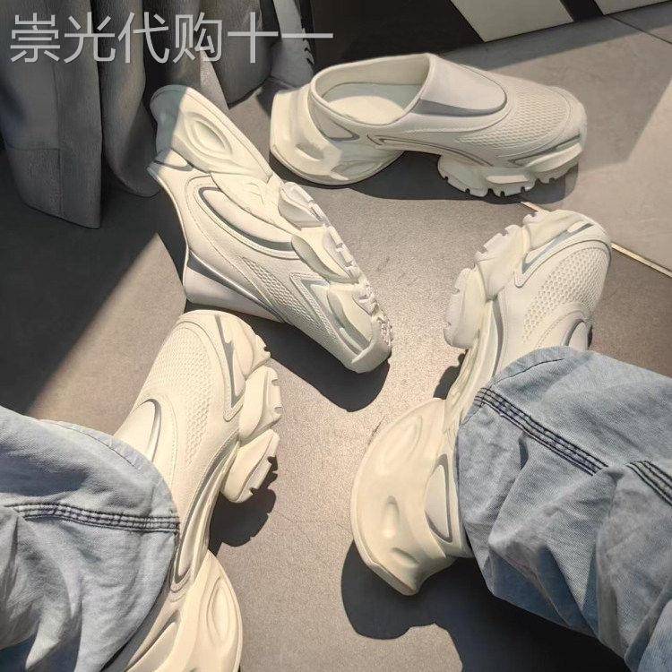2026夏季新款厚底增高包头拖鞋情侣高级感小众时尚休闲百搭一字拖