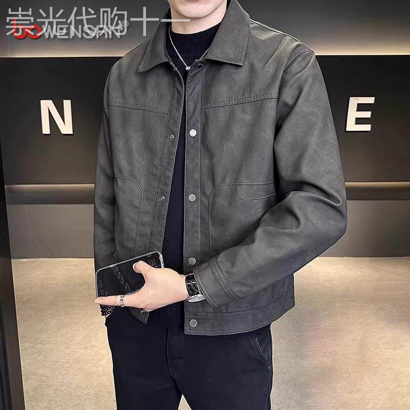 高级感痞帅皮衣外套男士2026新款春秋季爆款休闲机车皮夹克男款潮