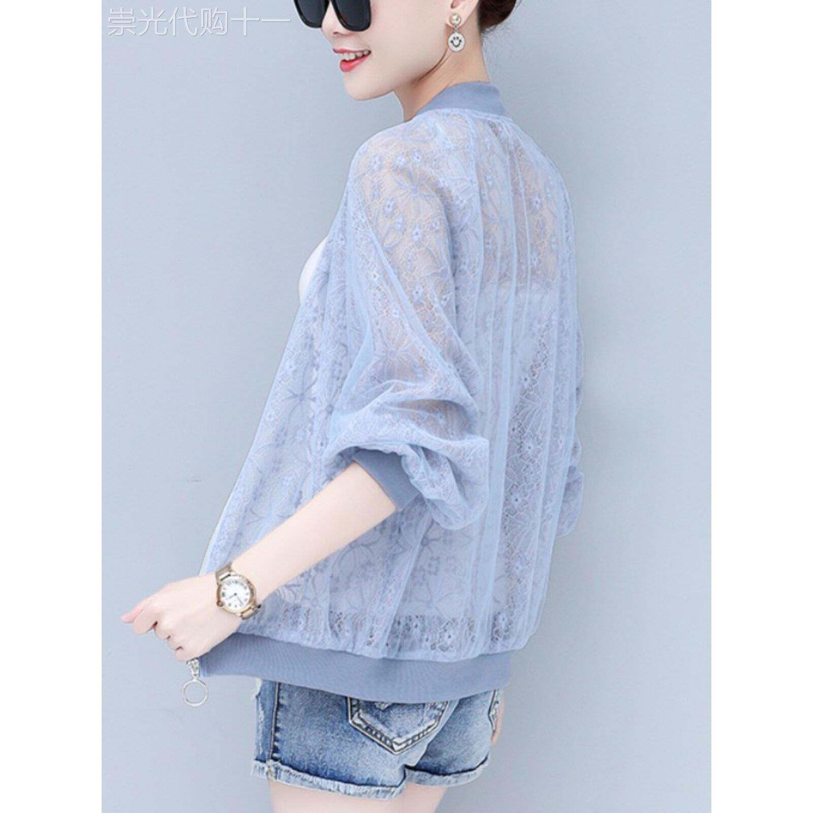 防晒服女式薄外套2025夏季新款蕾丝上衣休闲时尚防晒服空调衬衫