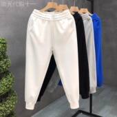 高级感韩版 白色束脚休闲 简约纯色棉运动裤 ZaSaFran 男时尚 修身 裤