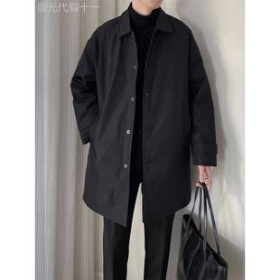 高端羽绒休闲男士外套2025新款高端行政风衣夹克男冬季中长款宽松