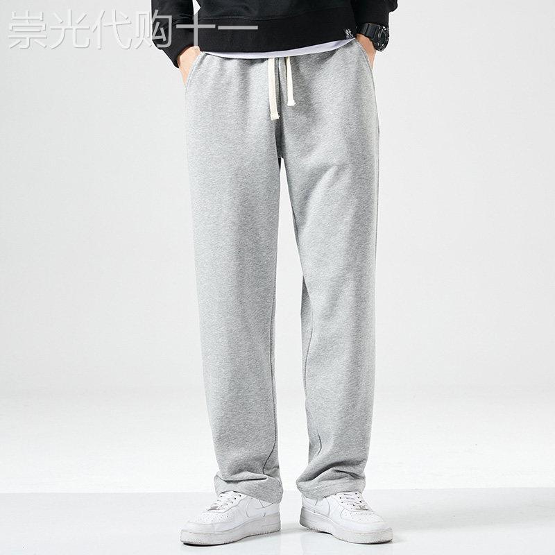 灰色卫裤男士春夏季韩版潮流纯棉休闲裤直筒宽裤宽松百搭运动裤