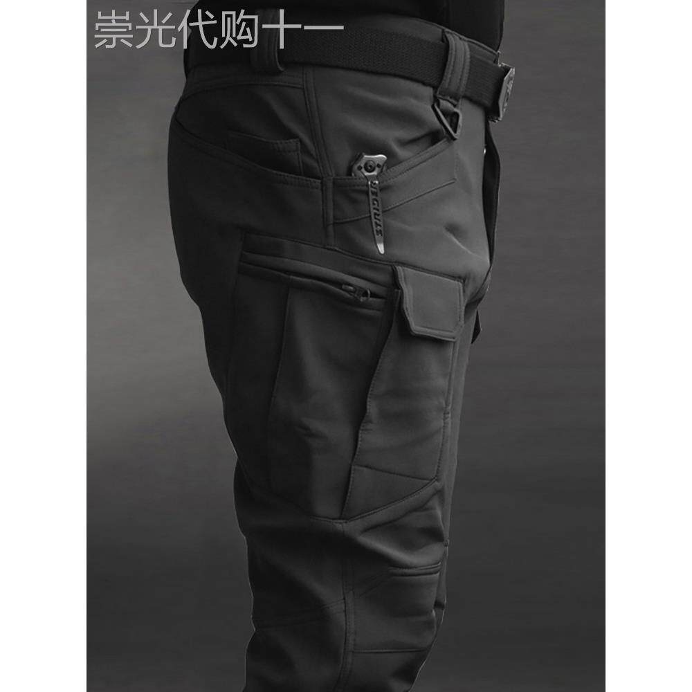 高端秋冬季男IX7战术裤软壳军迷作训裤特种兵加绒工装休闲冲锋裤