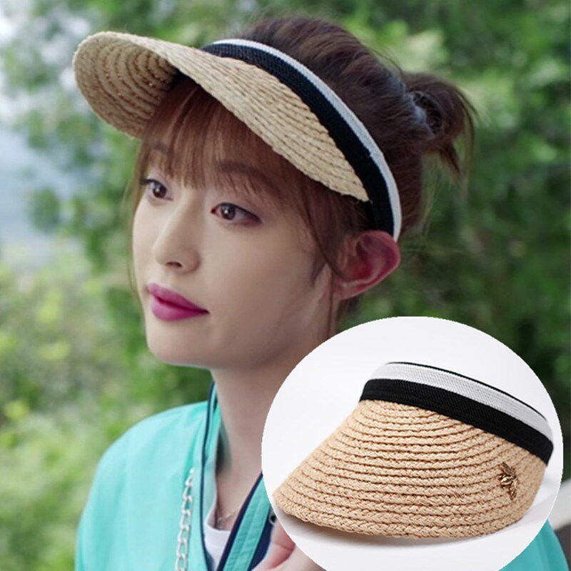 青春斗钱贝贝同款帽子网红ins空顶拉菲草帽夏季小蜜蜂防晒遮阳帽|ruв категории Аксессуары, шляпа - от Buy2taobao.com для оказания профессиональной услуги покупки агента Taobao