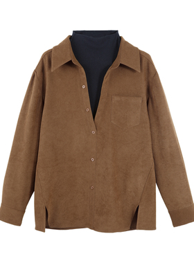 DENGDAHA「双面之赴」复古简约风条纹百搭气质衬衫长袖HBZW800132