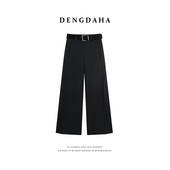 YHBZXP710259 裤 DENGDAHA「曲线雕刻」通勤风 高腰配腰带阔腿西装