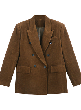 DENGDAHA 「摩登时代」职场风 灯芯绒修身版型西装外套HBZW800071